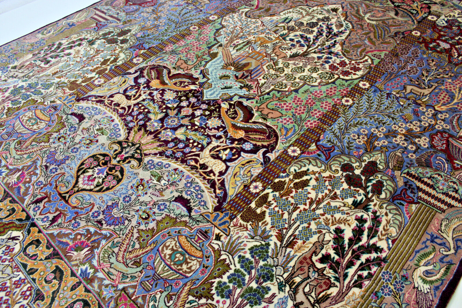 Exklusiver Kaschmar Perserteppich 392x302 cm, 250.000 Knoten, handgeknüpft H1
