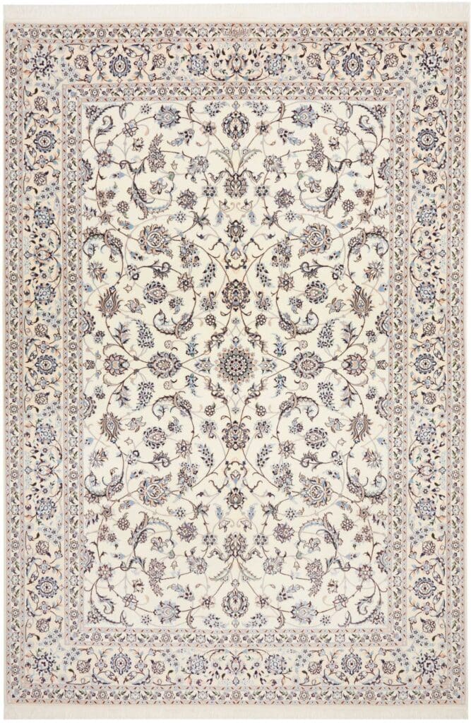 Nain 6La Habibian Teppich 208 x 302cm, florales Muster, handgeknüpft