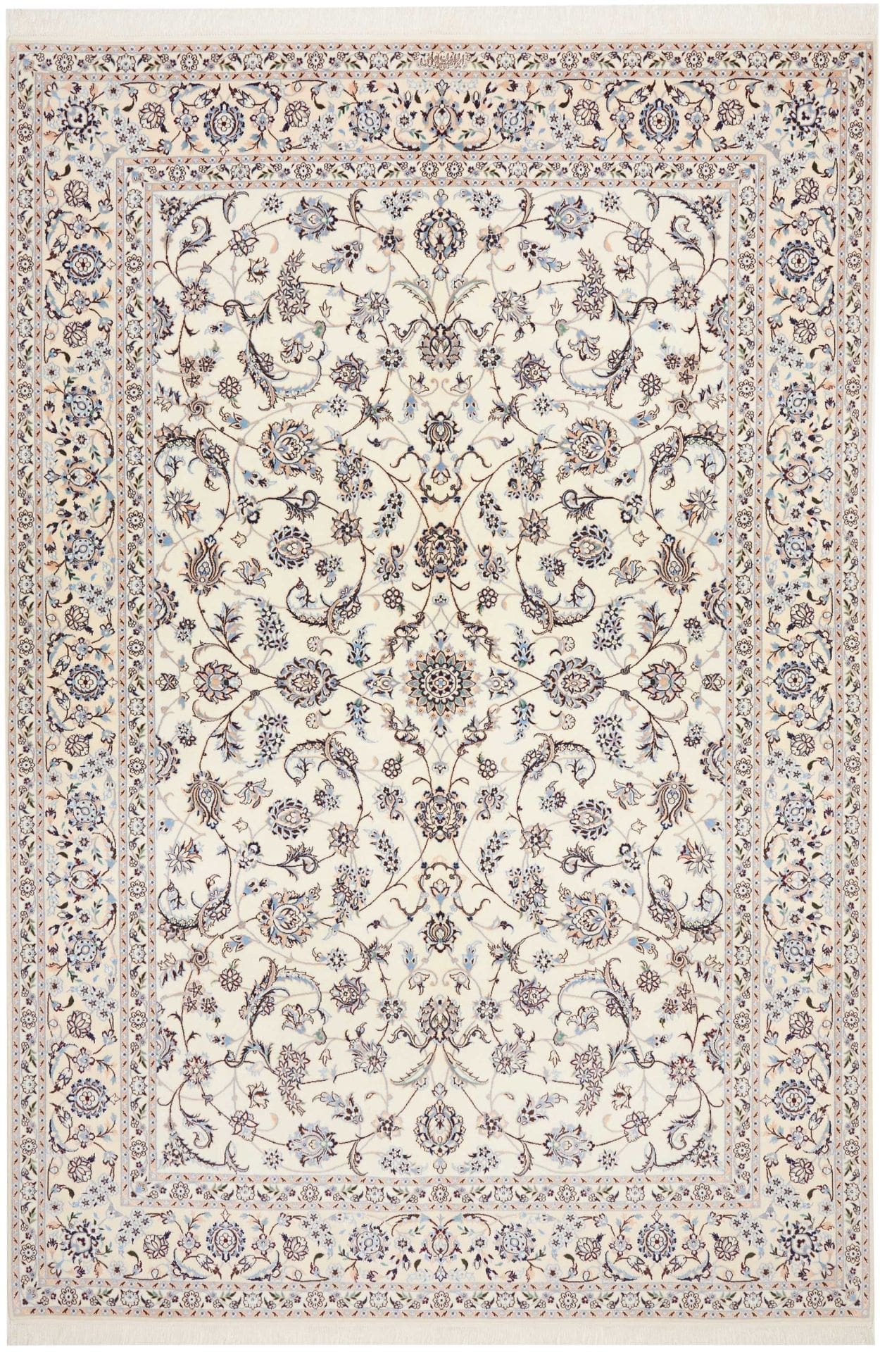 Nain 6La Habibian Teppich 208 x 302cm, florales Muster, handgeknüpft