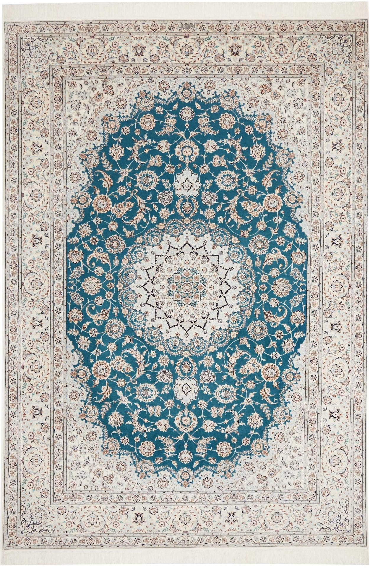Nain 6La Habibian Teppich 211 x 304 cm, florales Muster, handgeknüpft H1