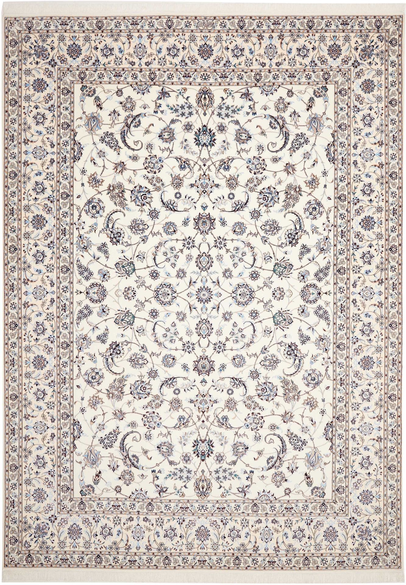 Nain 6La Habibian Teppich 261 x 356 cm, florale Muster, handgeknüpft, Perserteppich