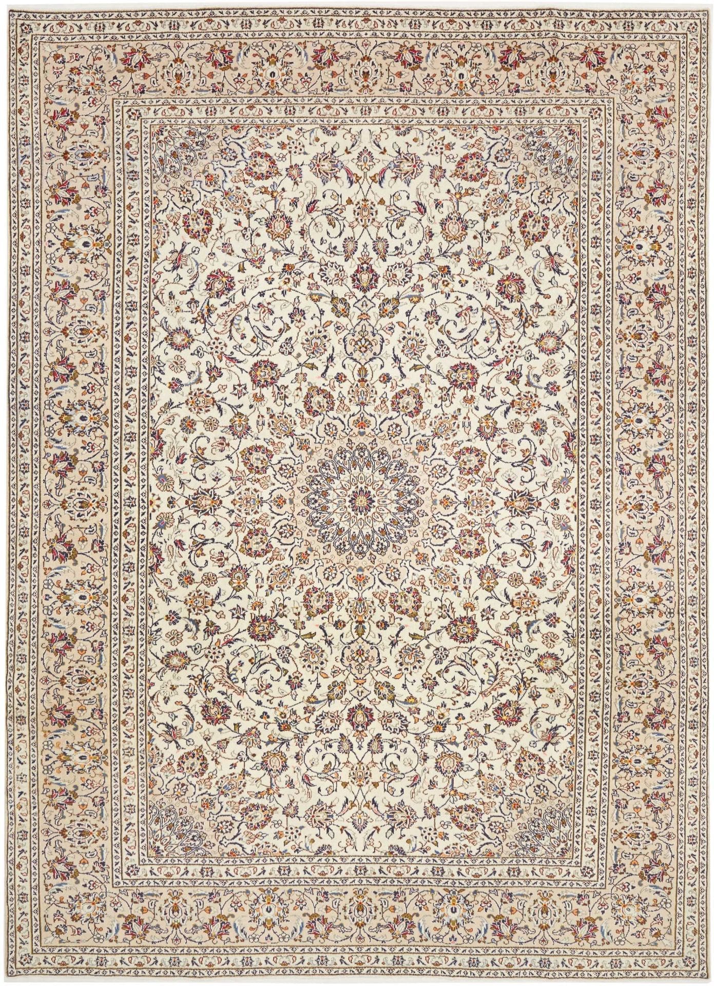 Kashan Teppich 253 x 345cm, Schurwolle, florales Muster, handgeknüpft H1