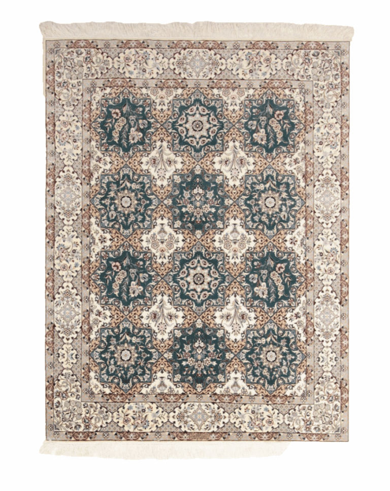 Perserteppich super Nain 6La 202 x 155 cm Seide handgeknüpft