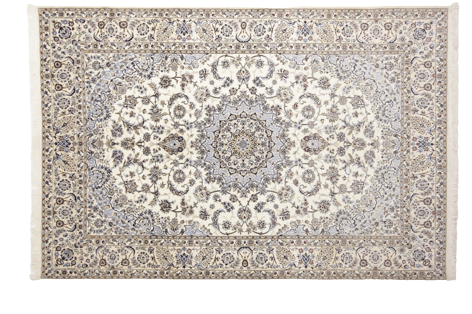 Perserteppich super Nain 9 La 310 x 208 cm Seide handgeknüpft
