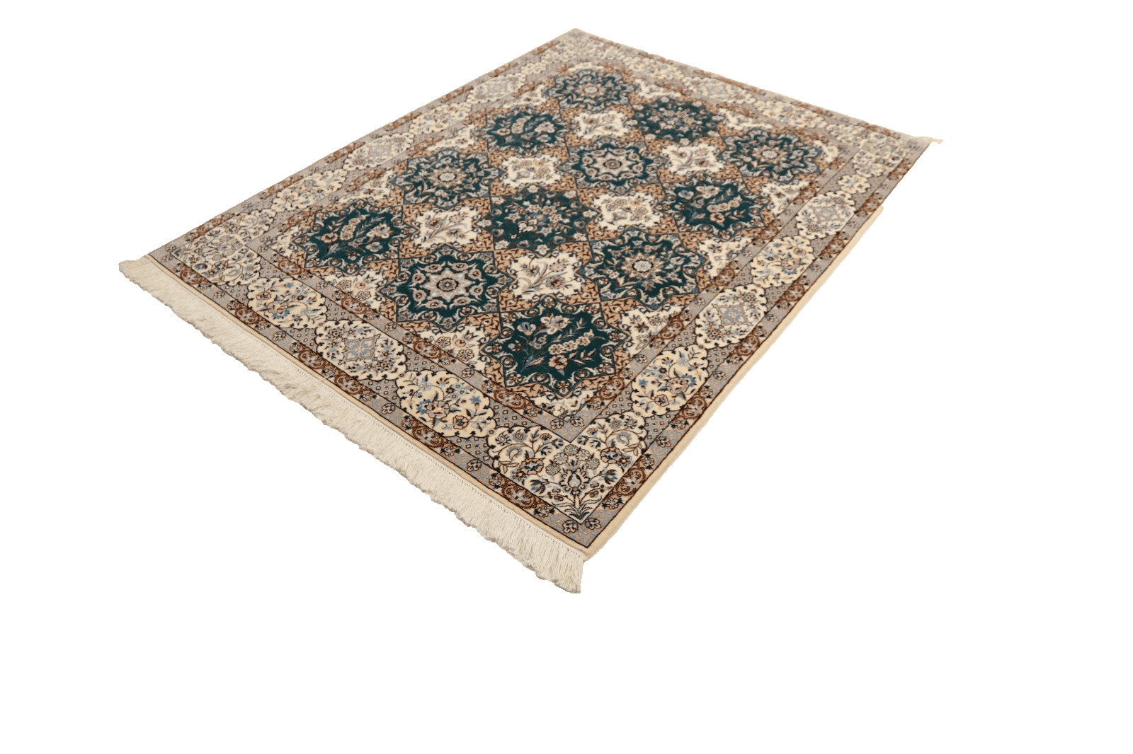 Perserteppich super Nain 6La 202 x 155 cm Seide handgeknüpft