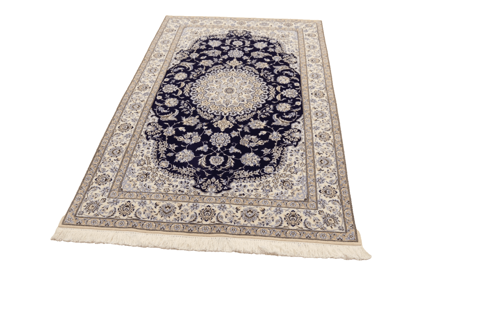 Perserteppich Nain 198 x 131 cm Seide handgeknüpft Neu
