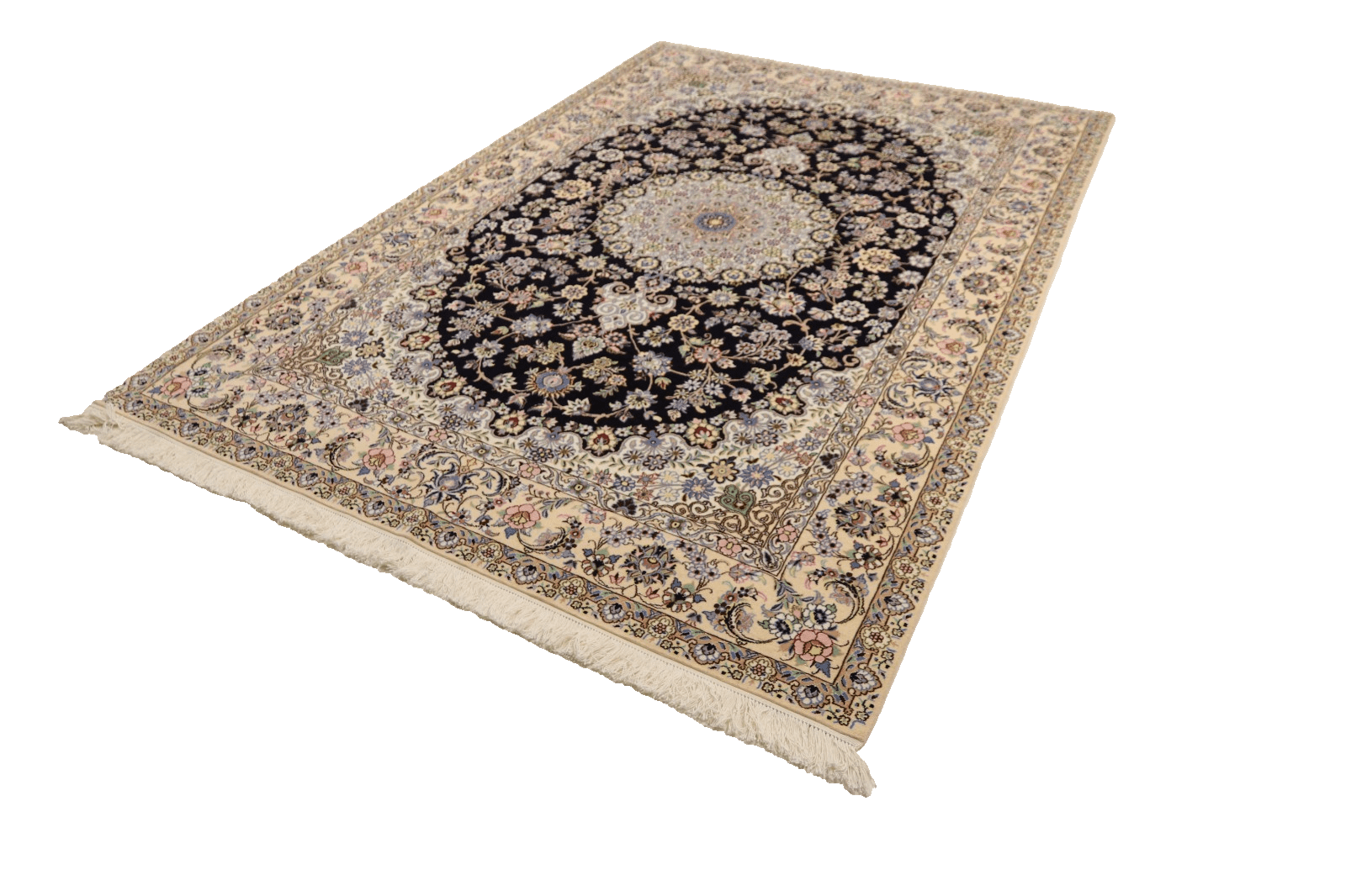 Perserteppich Nain 302 x 206 cm Seide handgeknüpft orientalisch