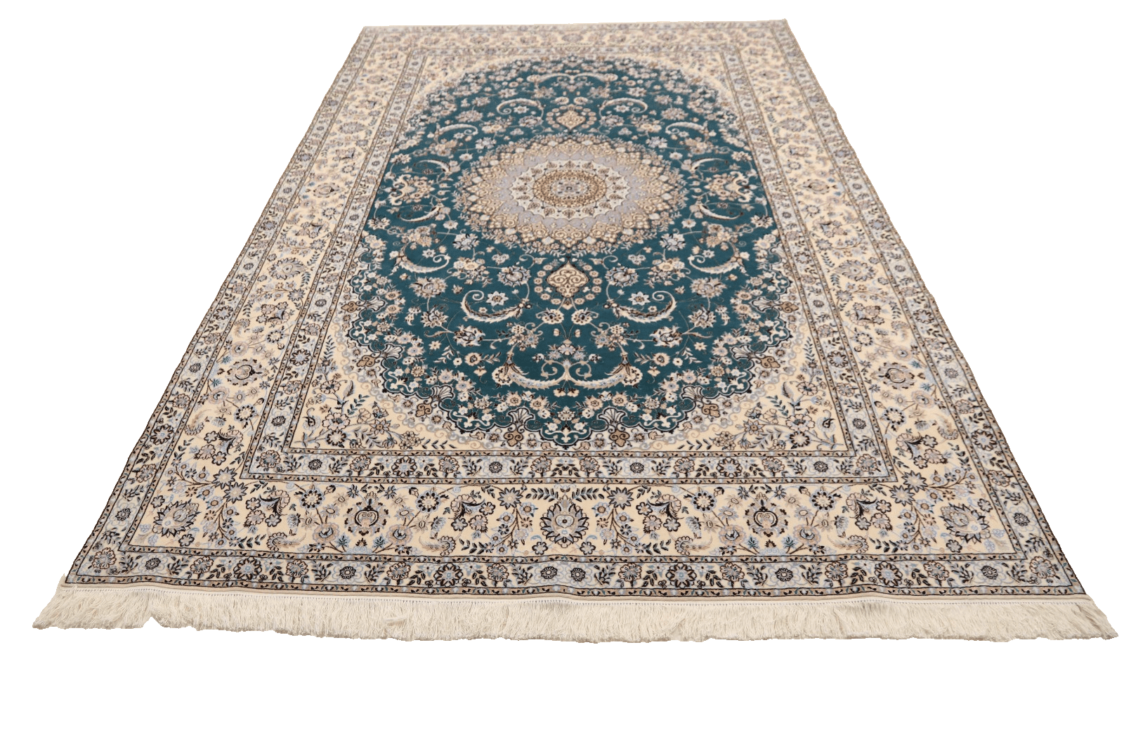 Perserteppich super Nain 6 La Habibian 306 x 206 cm Seide handgeknüpft