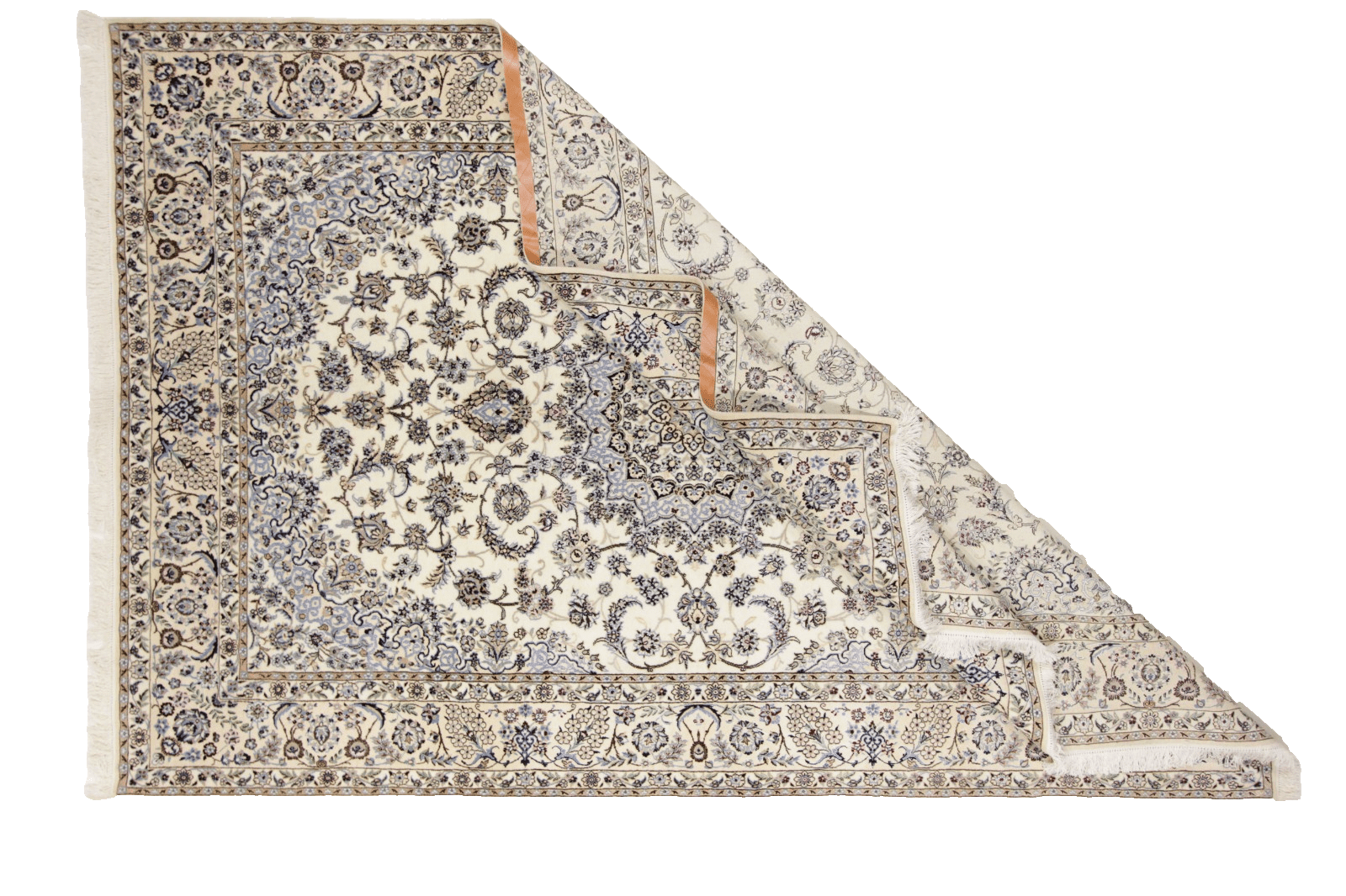 Perserteppich super Nain 9 La 310 x 208 cm Seide handgeknüpft