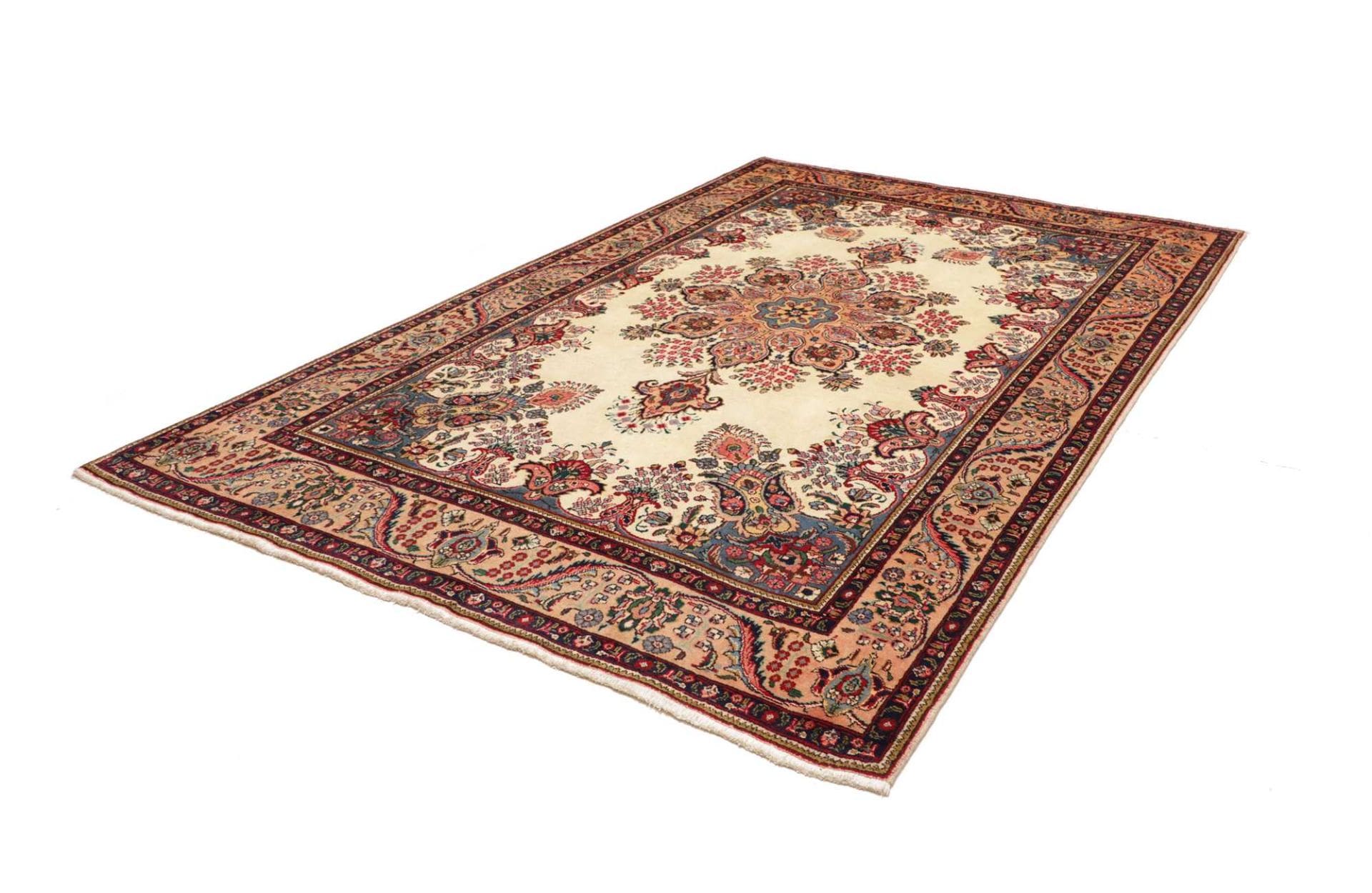 Perserteppich handgeknüpft Täbriz 201 x 305 cm Unikat
