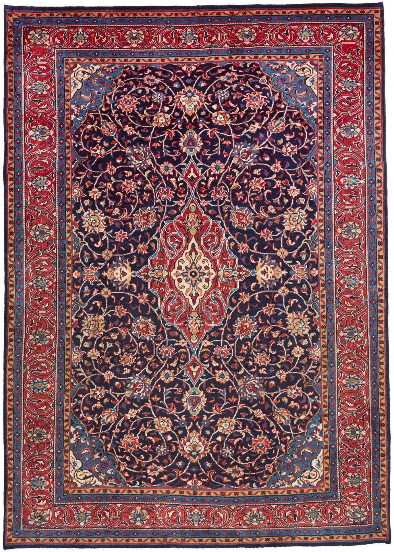 Perserteppich handgeknüpft Sarough Farahan 221 x 307 cm Pflanzenfarbe H1