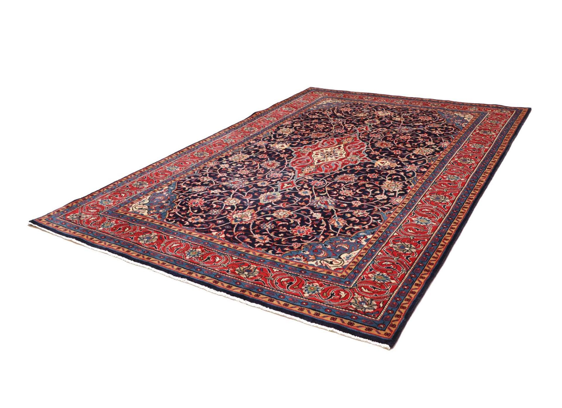 Perserteppich handgeknüpft Sarough Farahan 221 x 307 cm Pflanzenfarbe H1