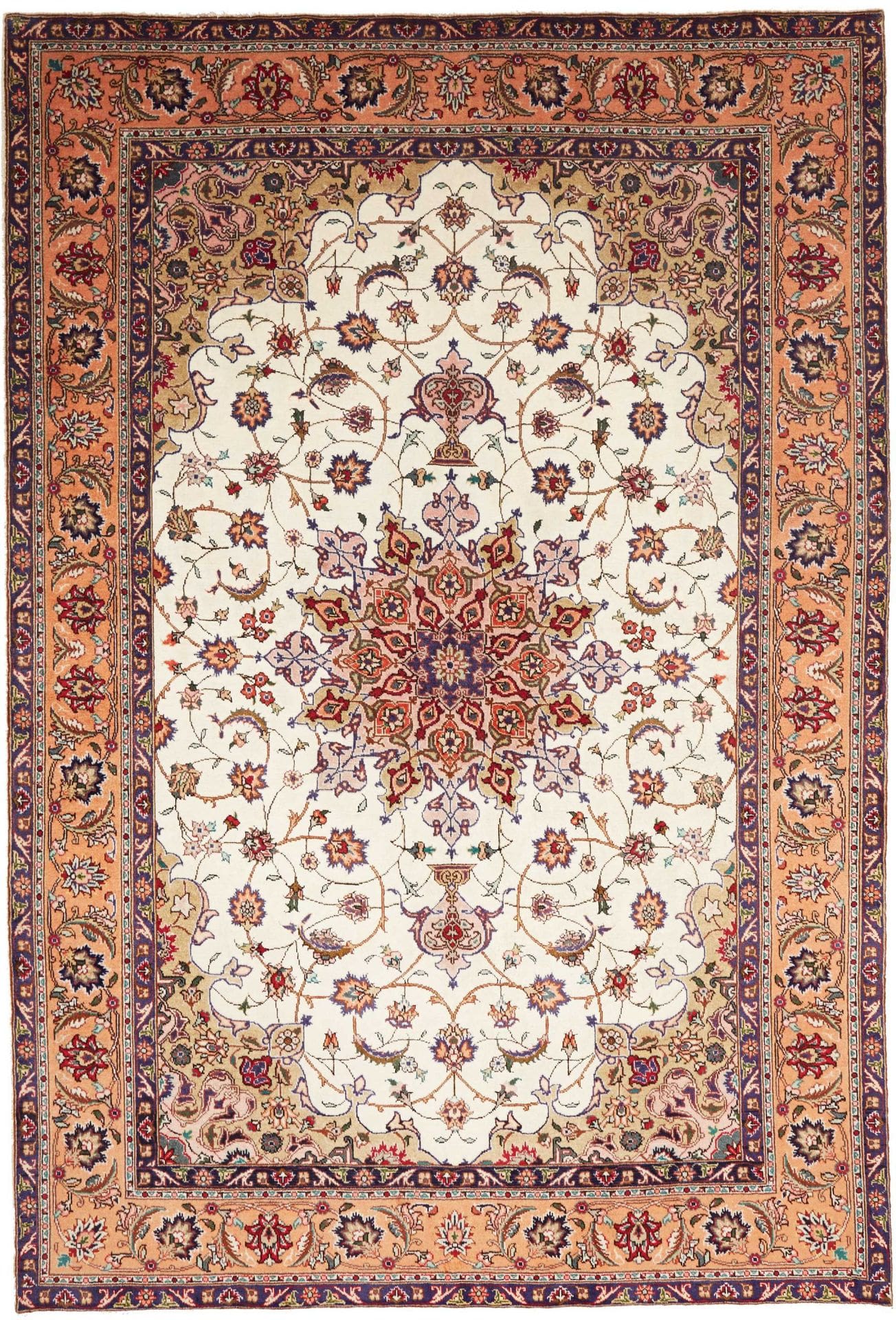 Perserteppich handgeknüpft Täbriz 201 x 295 cm floral H1