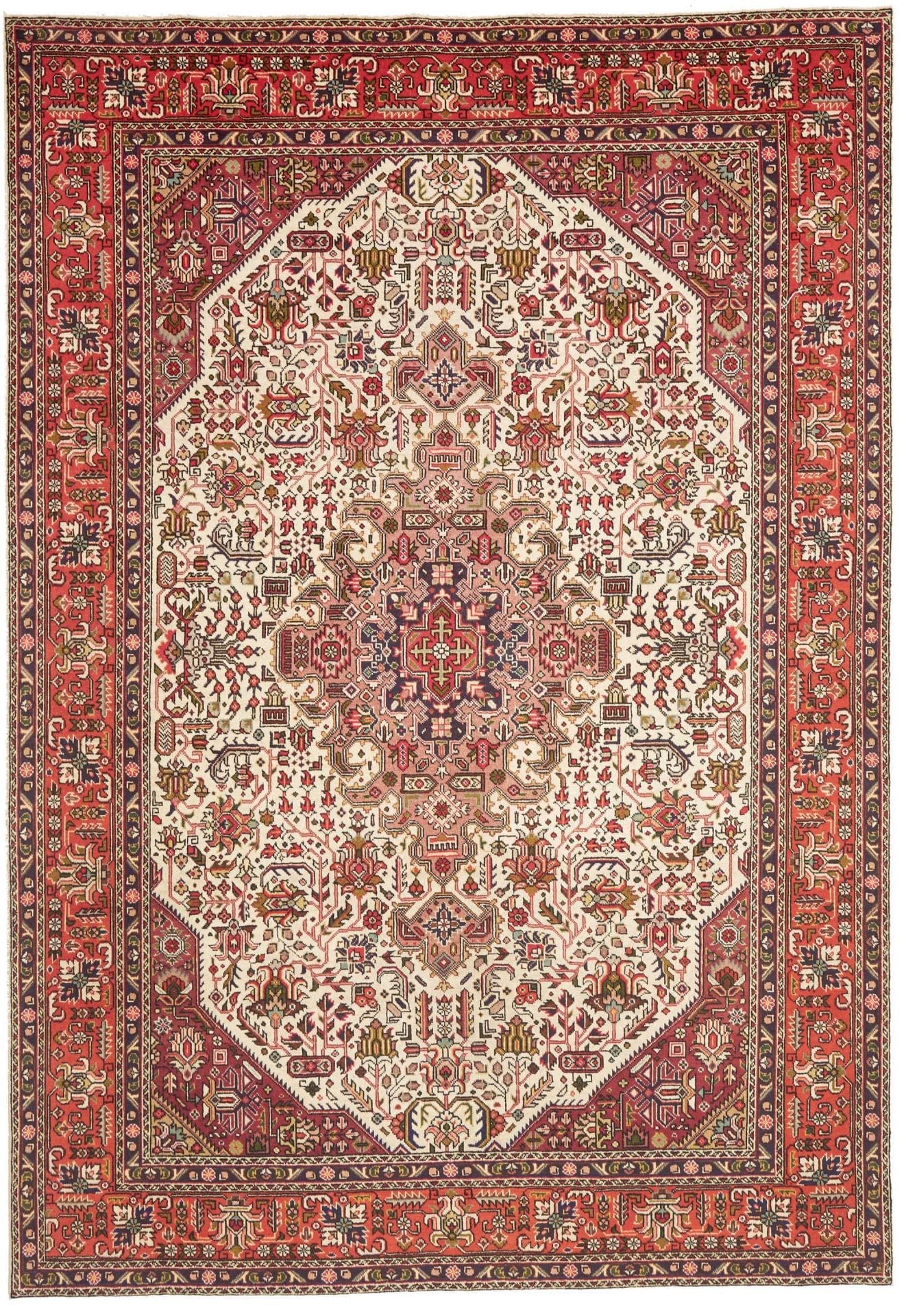 Perserteppich handgeknüpft Täbriz 205 x 298 cm mit floralen Mustern