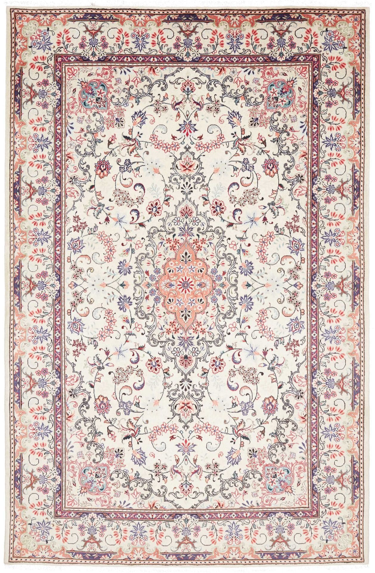 Perserteppich handgeknüpft Kashan 201 x 303 cm Elegant H1