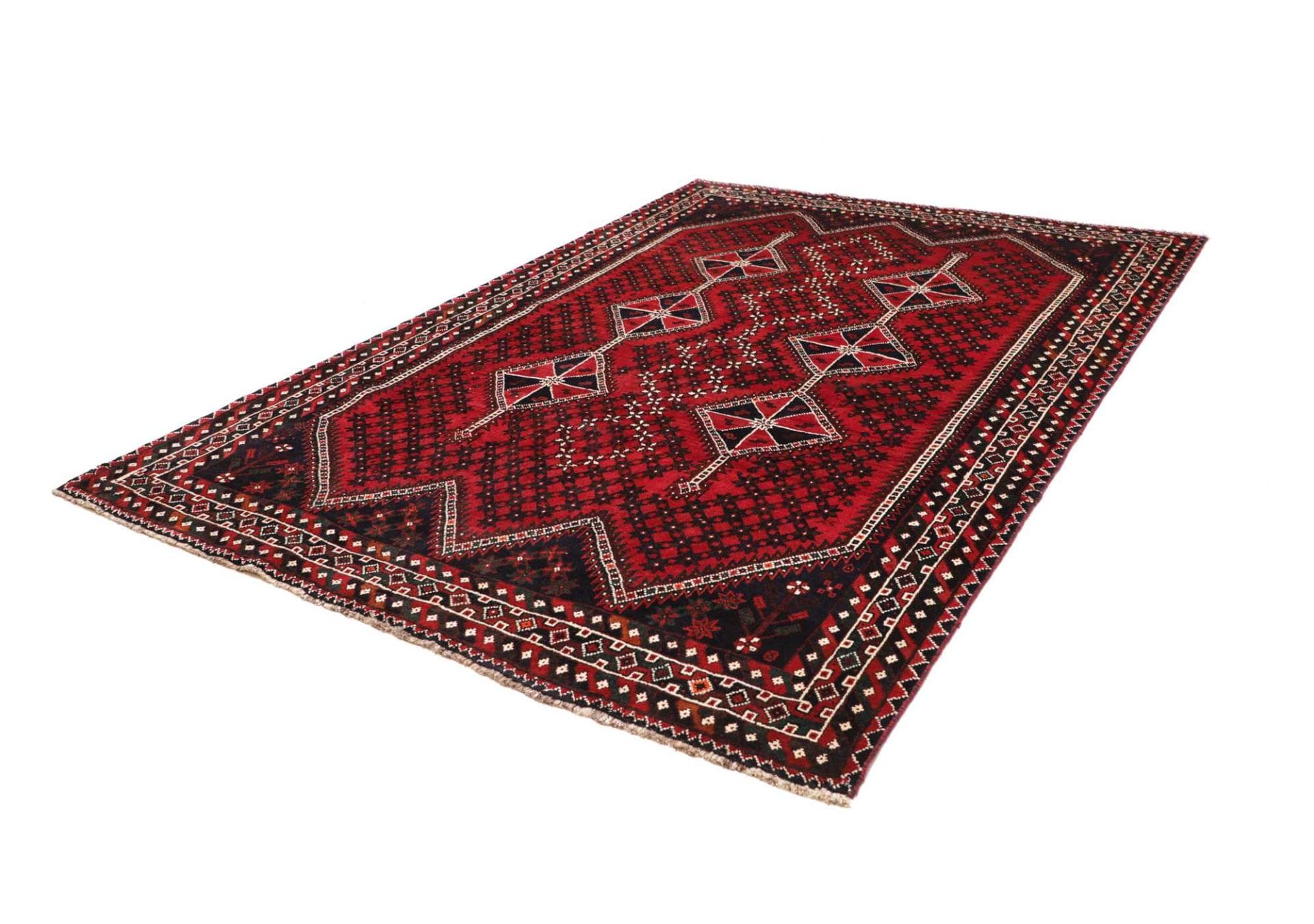 Orientteppich handgeknüpft Shiraz 213 x 295 cm warmer Farbgebung