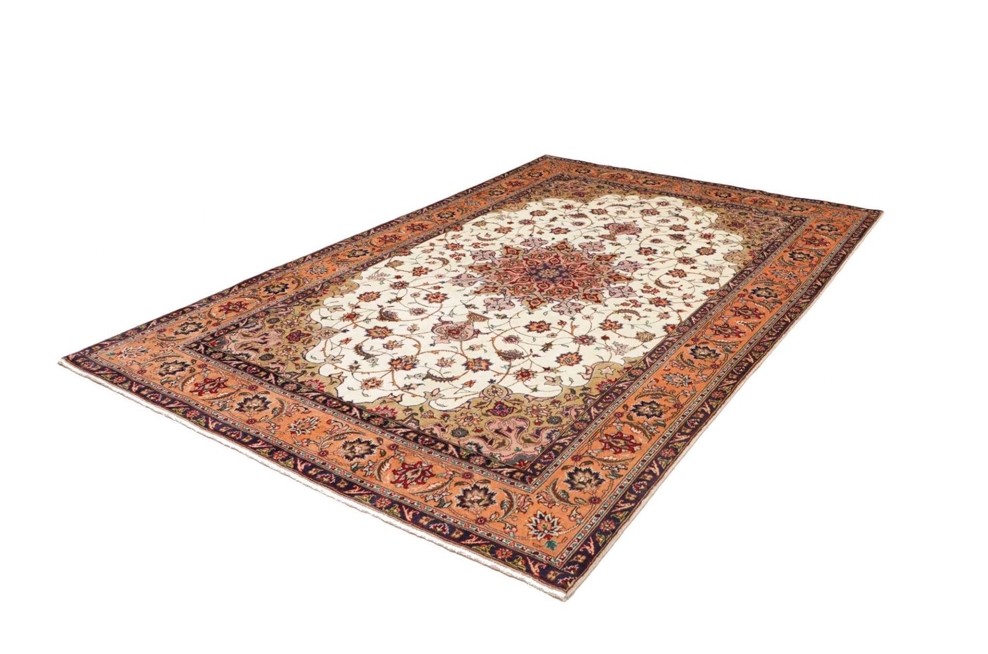 Perserteppich handgeknüpft Täbriz 201 x 295 cm floral H1