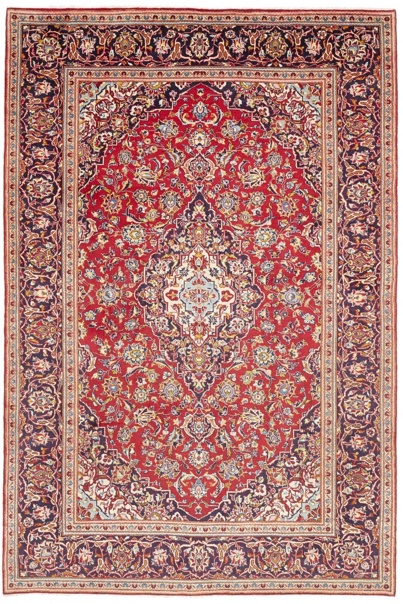 Perserteppich handgeknüpft Kashan 206 x 308 cm Exotische Muster