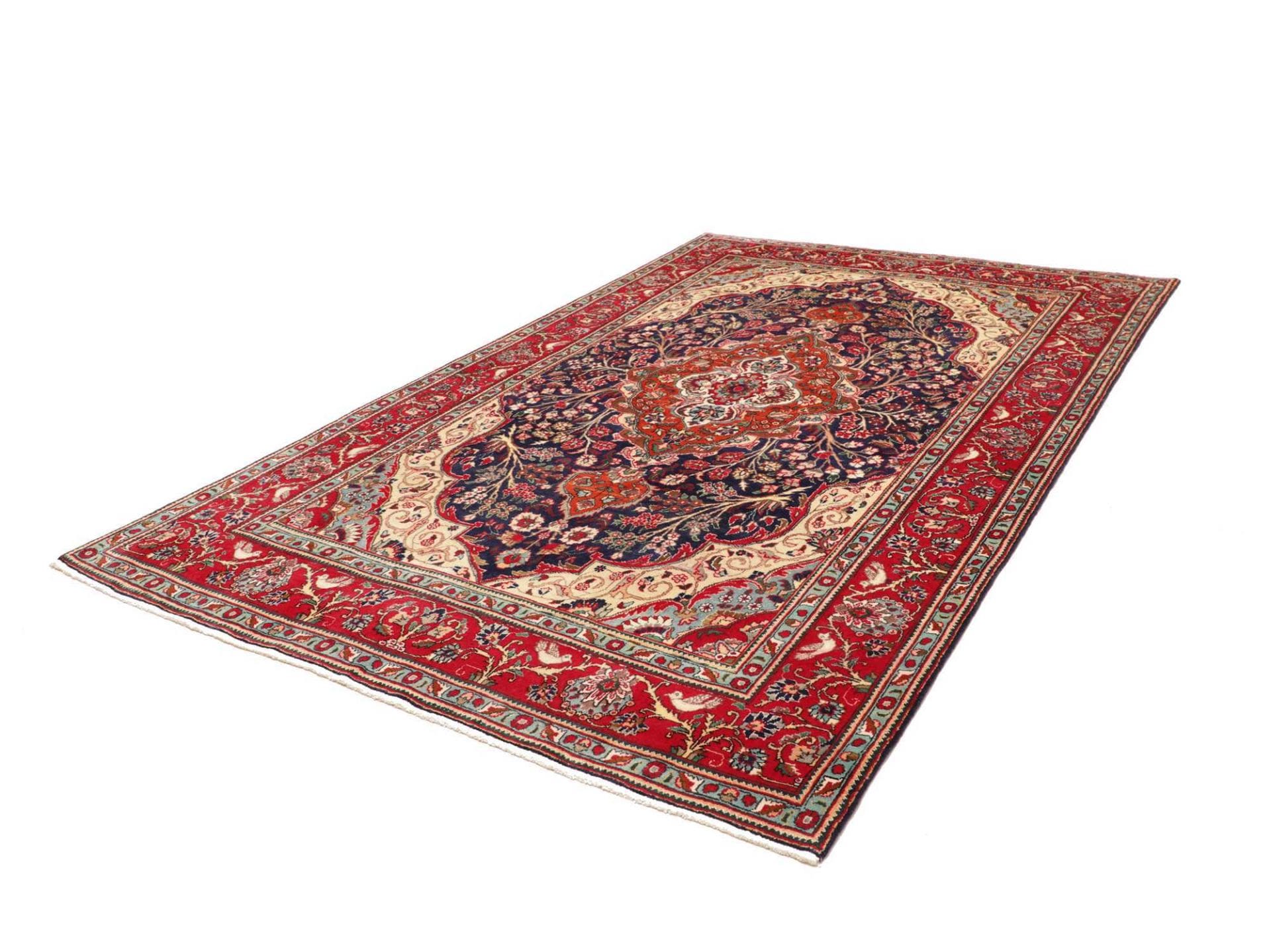 Perserteppich handgeknüpft Täbriz 203 x 301 cm Elegante florale Musterung