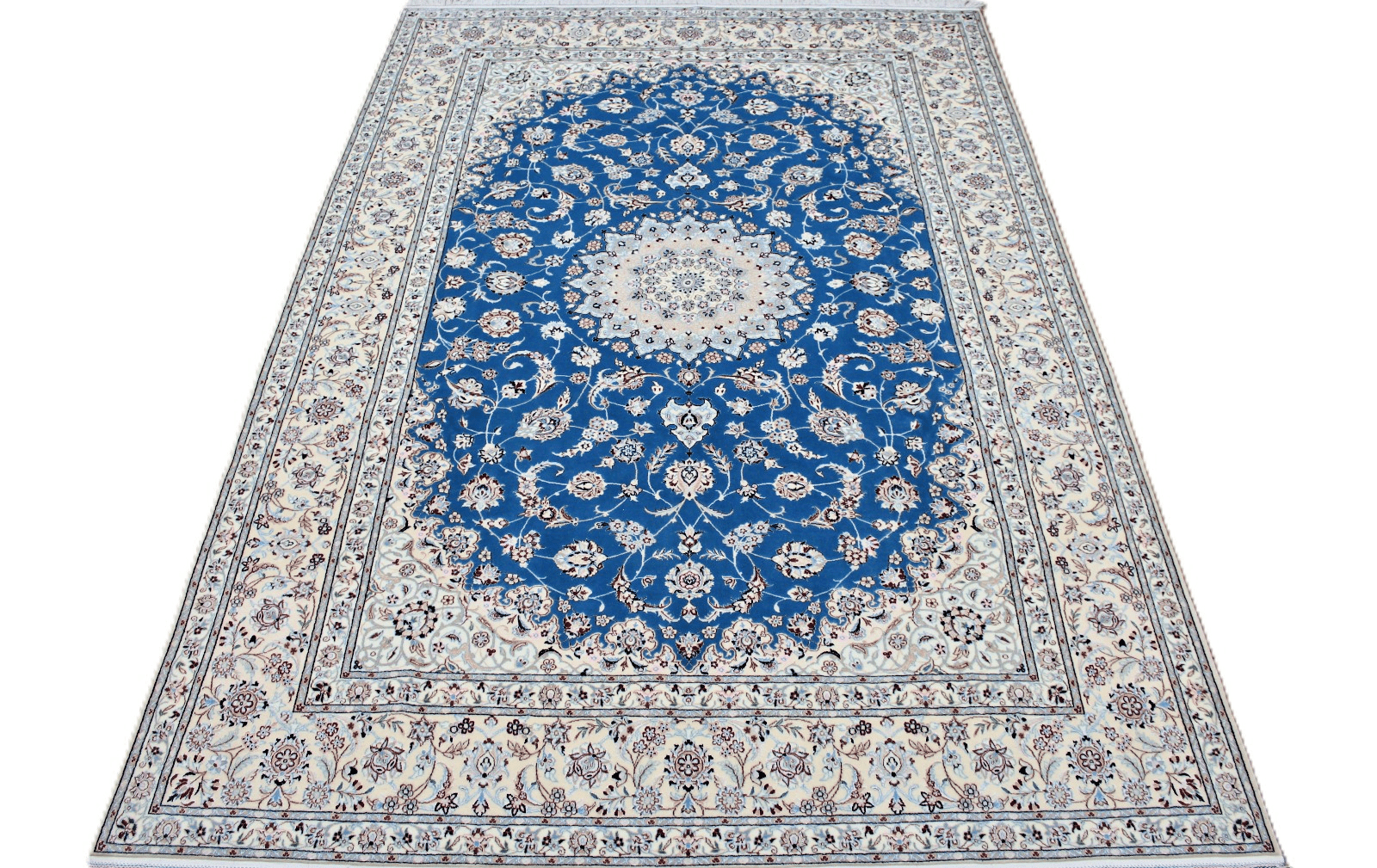 Perserteppich Nain 304 x 206 cm 6La Wolle & Seide handgeknüpft elegant