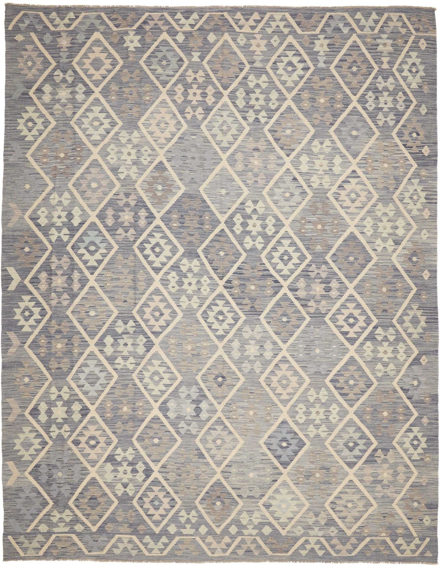 Kelim Teppich 259 x 338 cm Schurwolle handgewebt rustikal