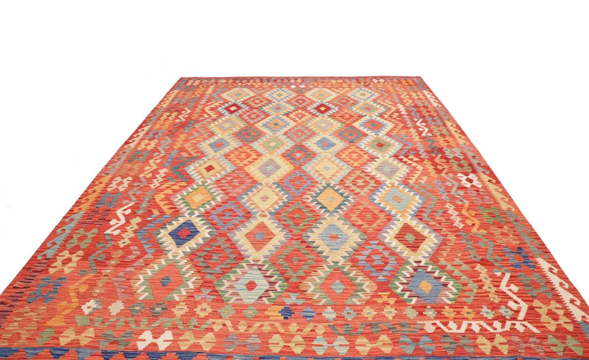 Orientteppich Kelim 266 x 344 cm Schurwolle handgewebt rustikal