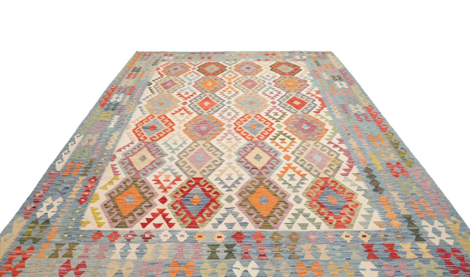 Orientteppich Kelim 261 x 340 cm Schurwolle handgewebt rustikal