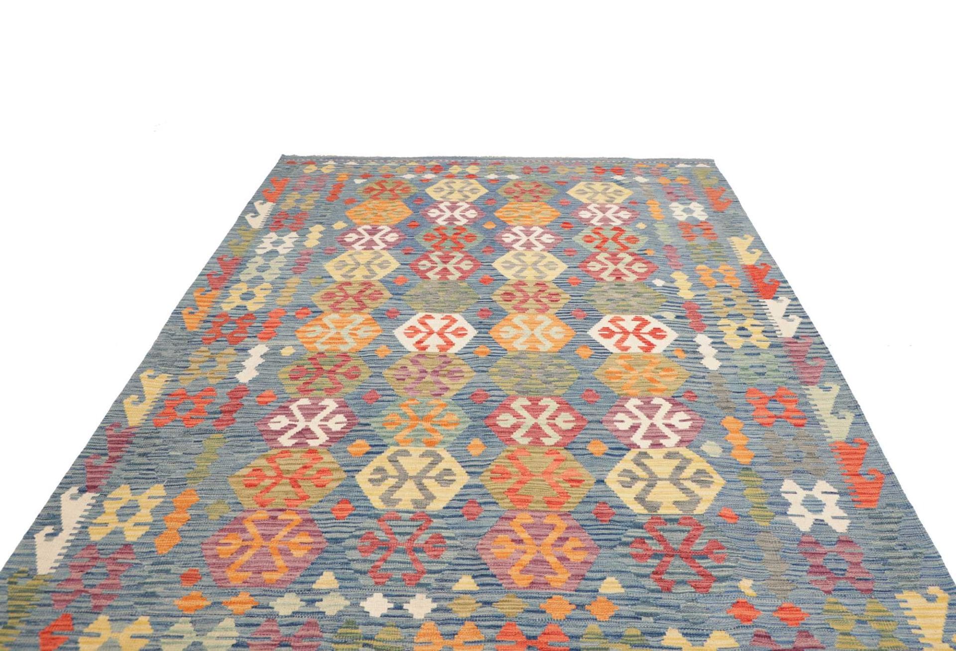Orientteppich Kelim 207 x 297 cm Schurwolle handgewebt rustikal