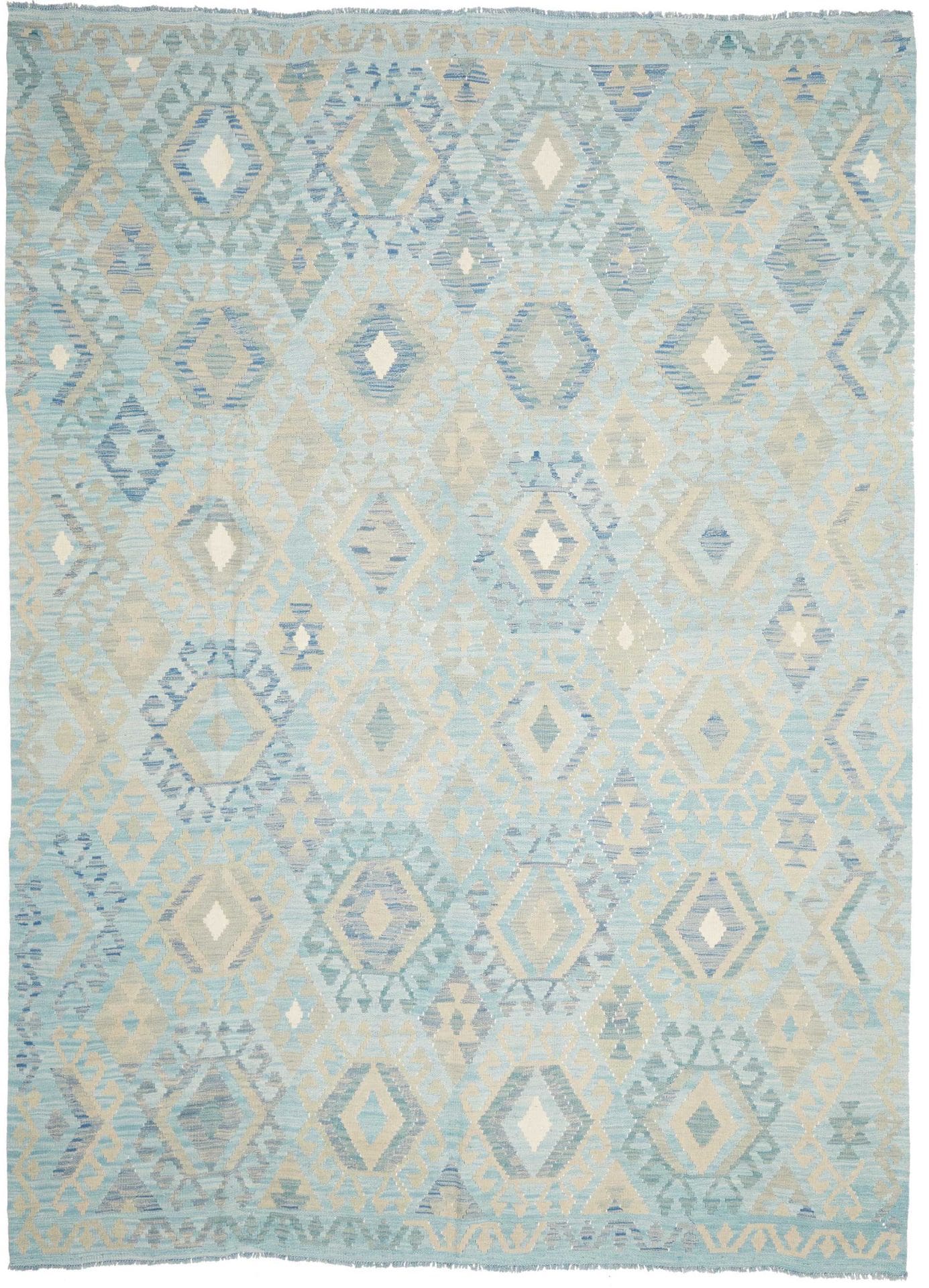 Orientteppich Kelim 218 x 296 cm Schurwolle handgewebt rustikal