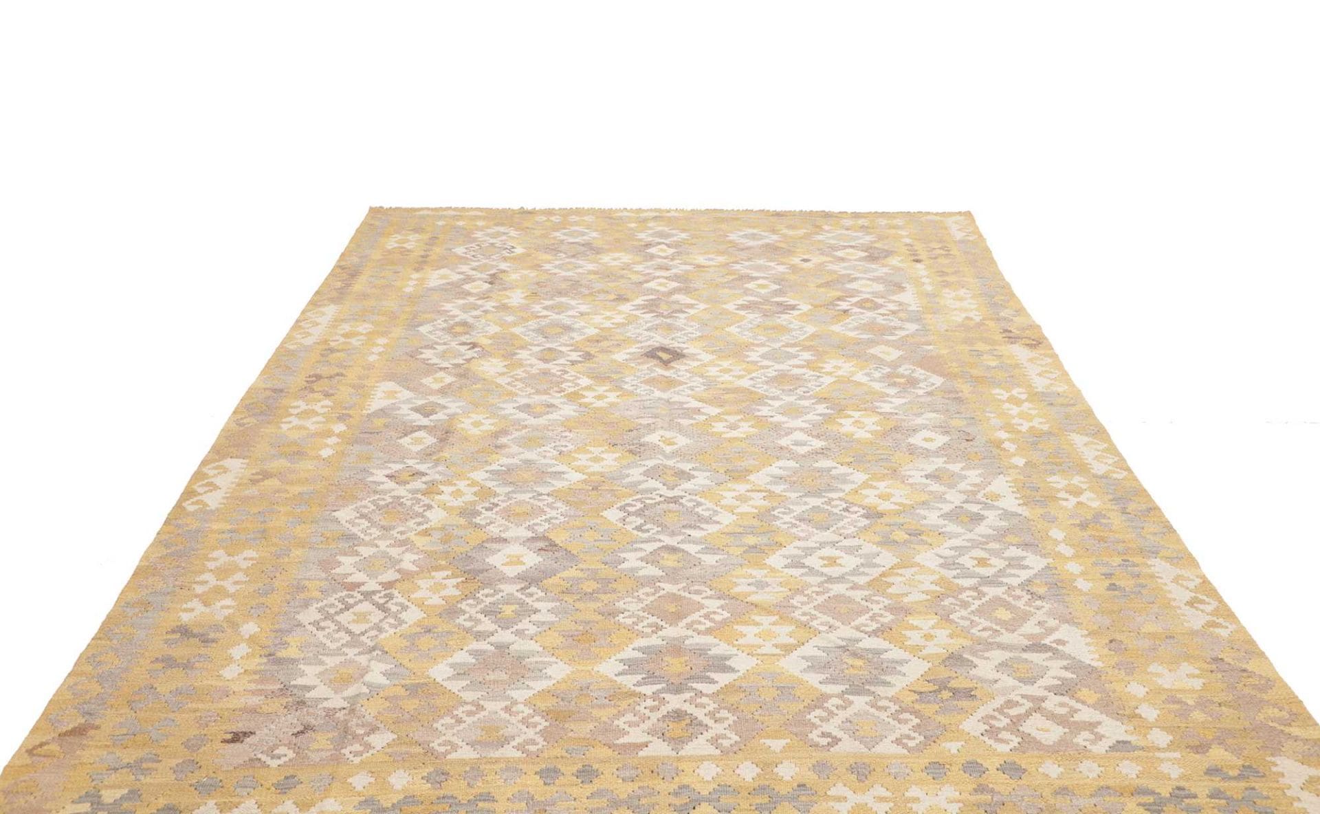 Orientteppich Kelim 221 x 296 cm Schurwolle handgewebt rustikal