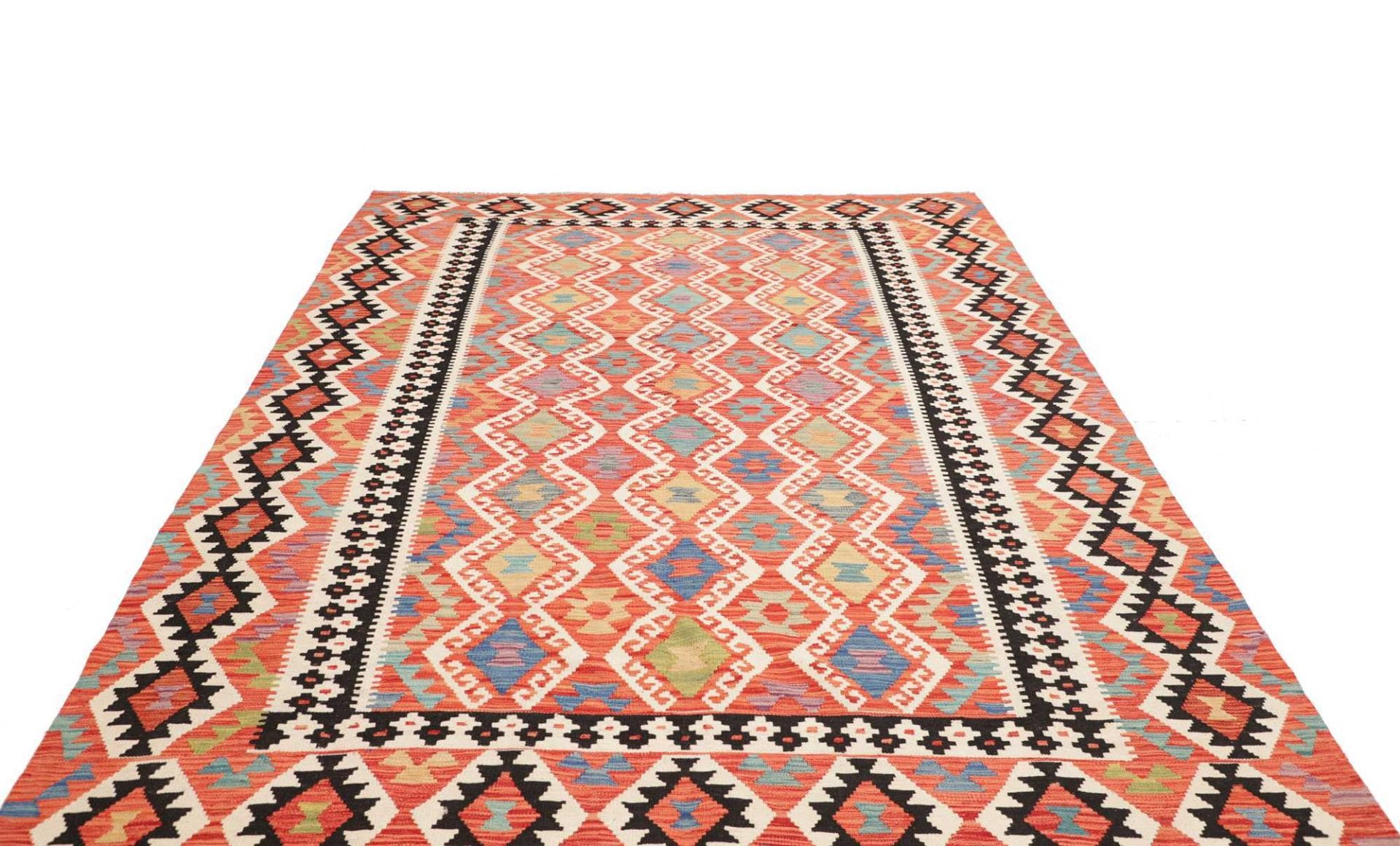 Orientteppich Kelim 207 x 297 cm Schurwolle handgewebt rustikal