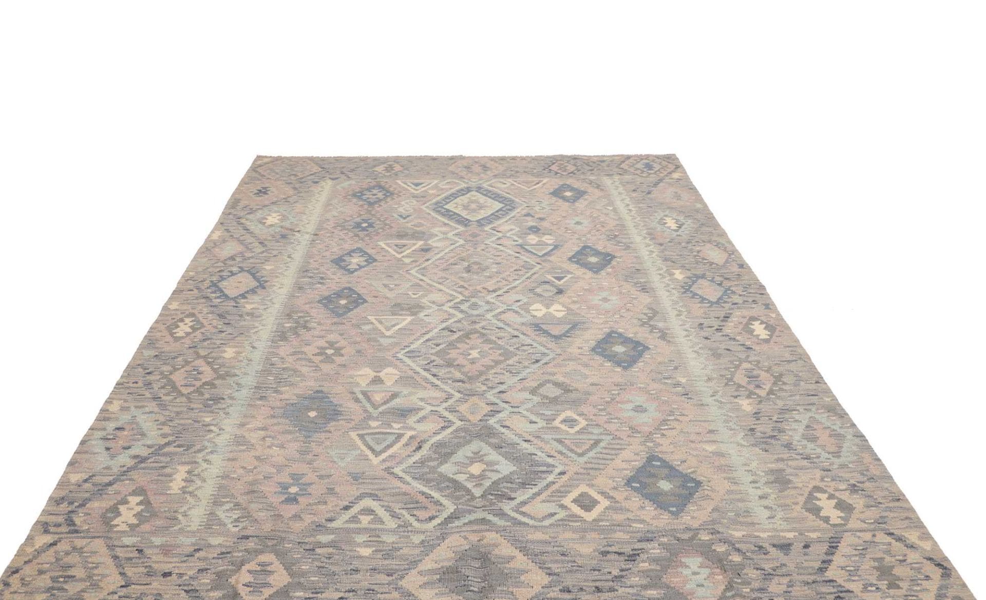 Kelim Teppich 204 x 292 cm Schurwolle handgewebt rustikal