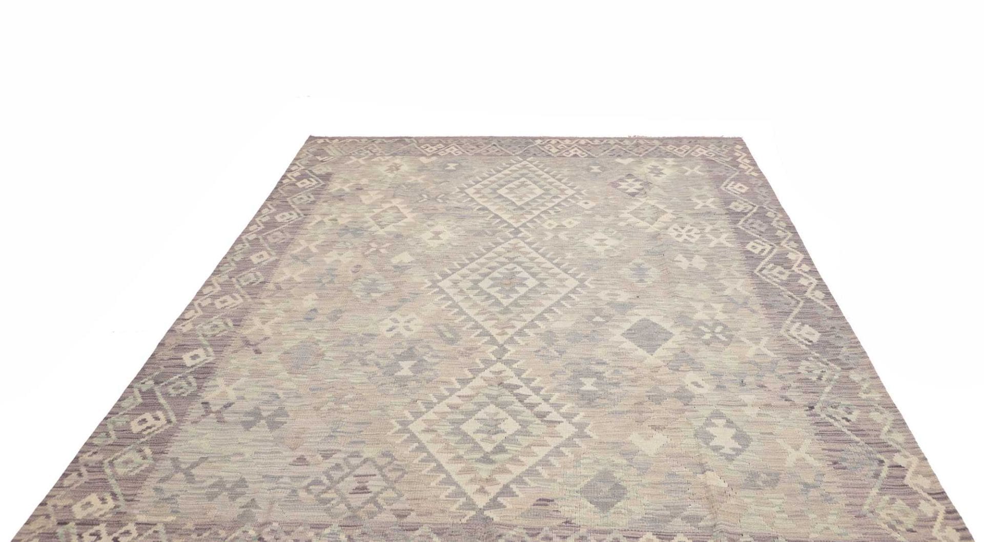 Orientteppich Kelim 211 x 293 cm Schurwolle handgewebt rustikal