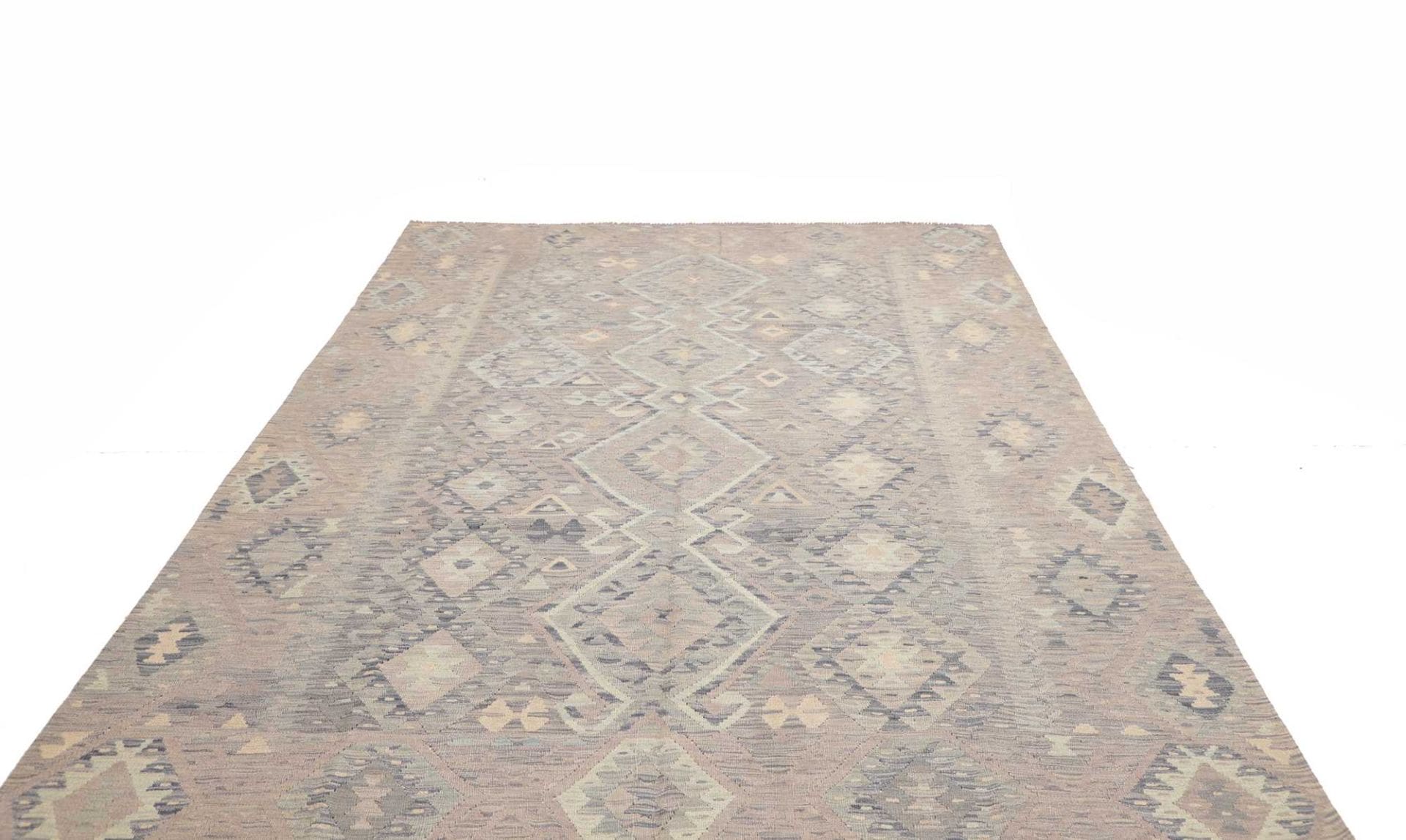 Kelim Teppich 208 x 291 cm Schurwolle handgewebt rustikal