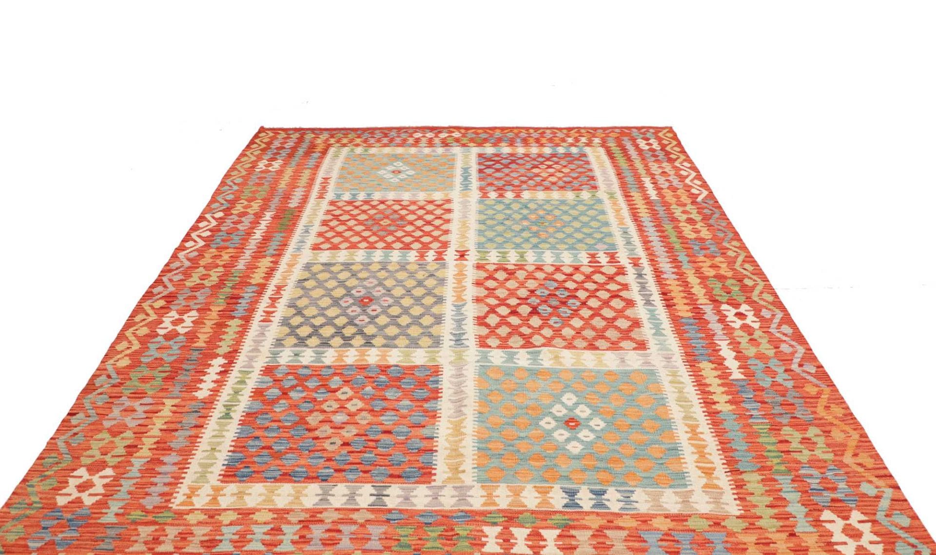 Orientteppich Kelim 209 x 297 cm Schurwolle handgewebt rustikal
