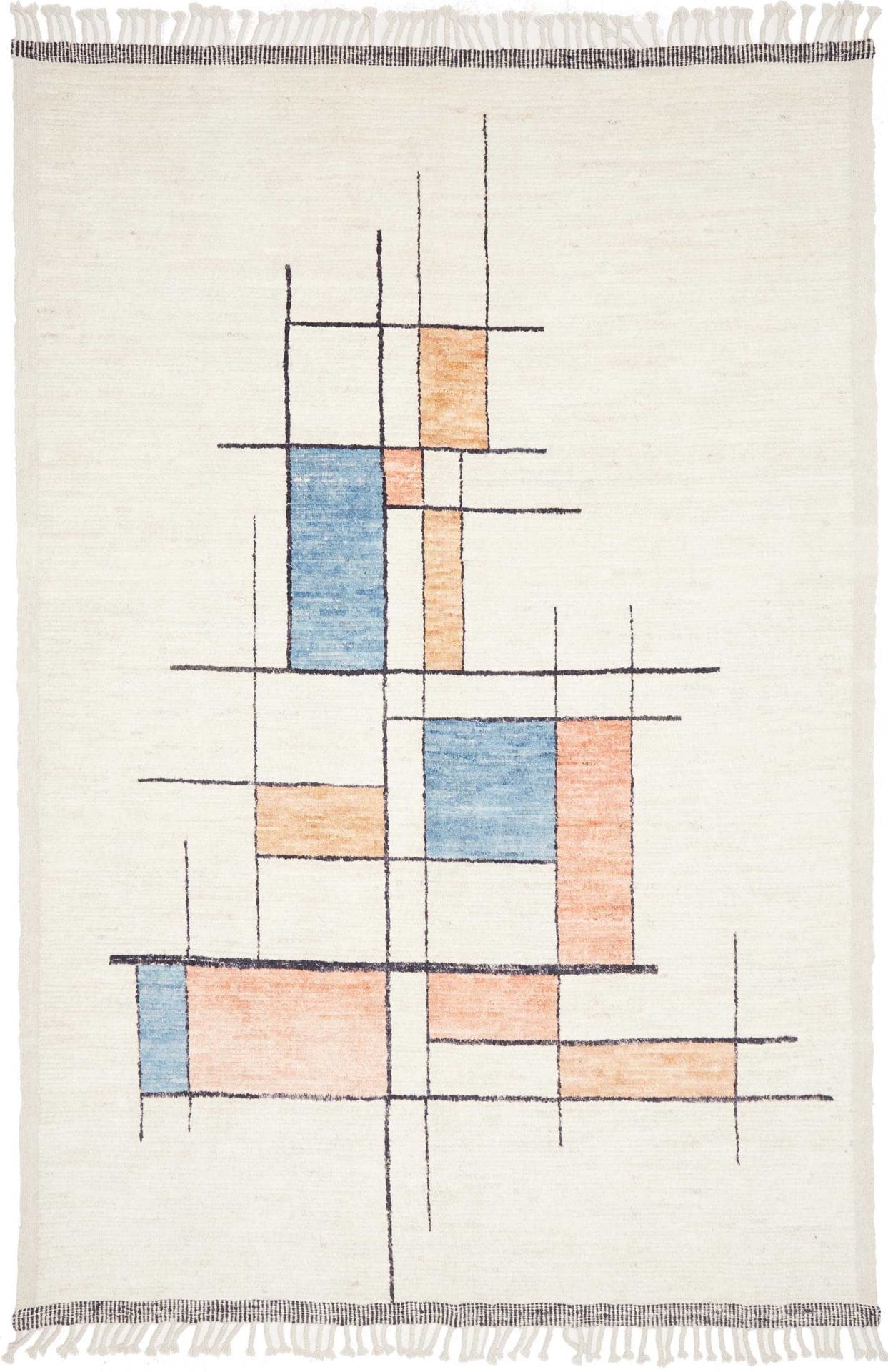 Berber Teppich 198 x 297 cm Schurwolle handgeknüpft weich
