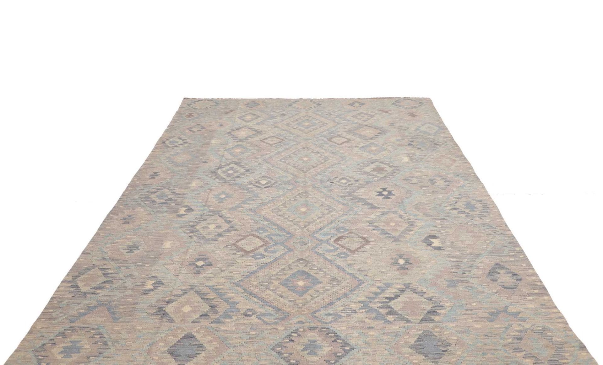 Orientteppich Kelim 202 x 292 cm Schurwolle handgewebt rustikal