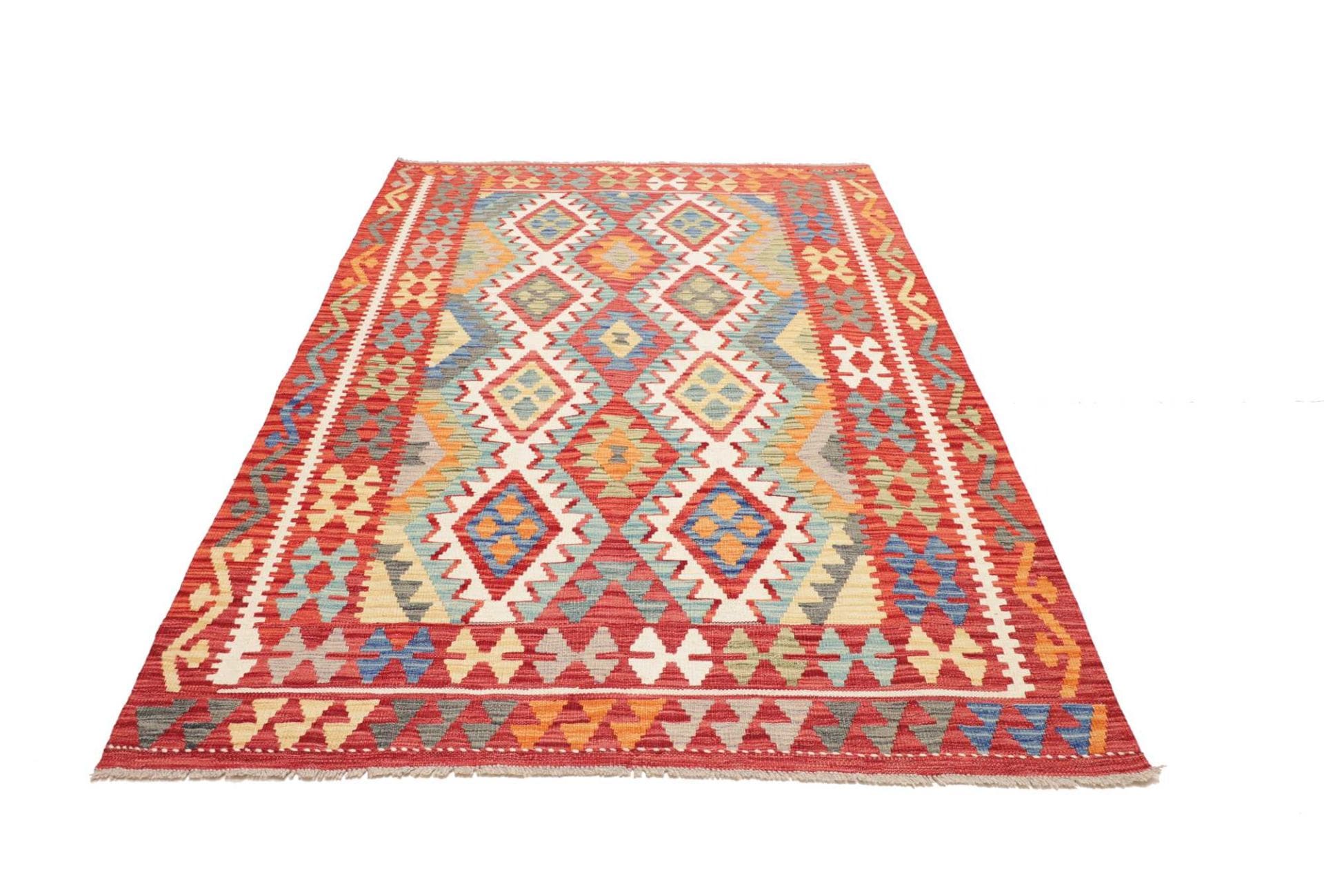 Orientteppich Kelim 156 x 216 cm Schurwolle handgewebt rustikal