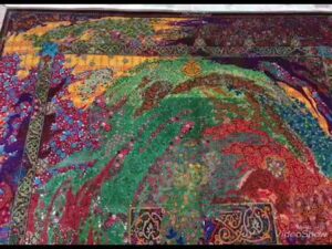 Vollseidenteppich aus Qom - Eine Welt voller Muster und Farben - Designer: Narjes Samimi