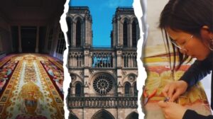 Die Geheimnisse der Restaurierung des großen Teppichs von Notre-Dame de Paris｜Coupe-File Art, Scribe Accroupi