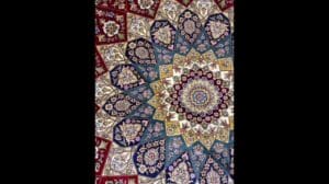 Handgeknüpfter Seidenteppich in 8x8 Fuß, achteckiges persisches Muster, Seidenteppich für das Wohnzimmer, orientalischer Teppich