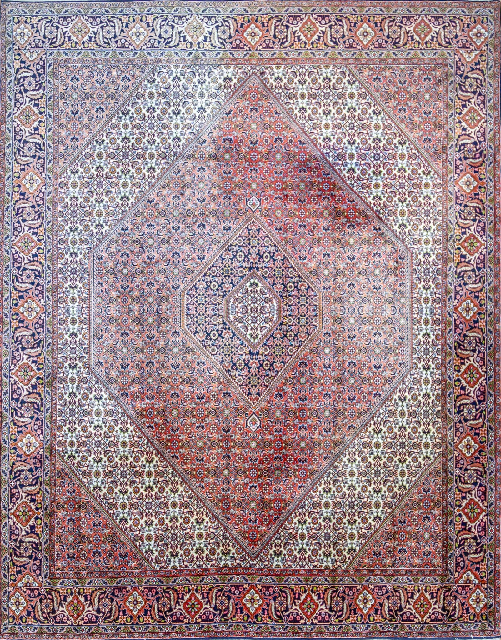 343x250cm ORIGINAL Handgeknüpfter iranischer Bidjar Perserteppich - Fischmuster Mahi Bidjar W1(#432)