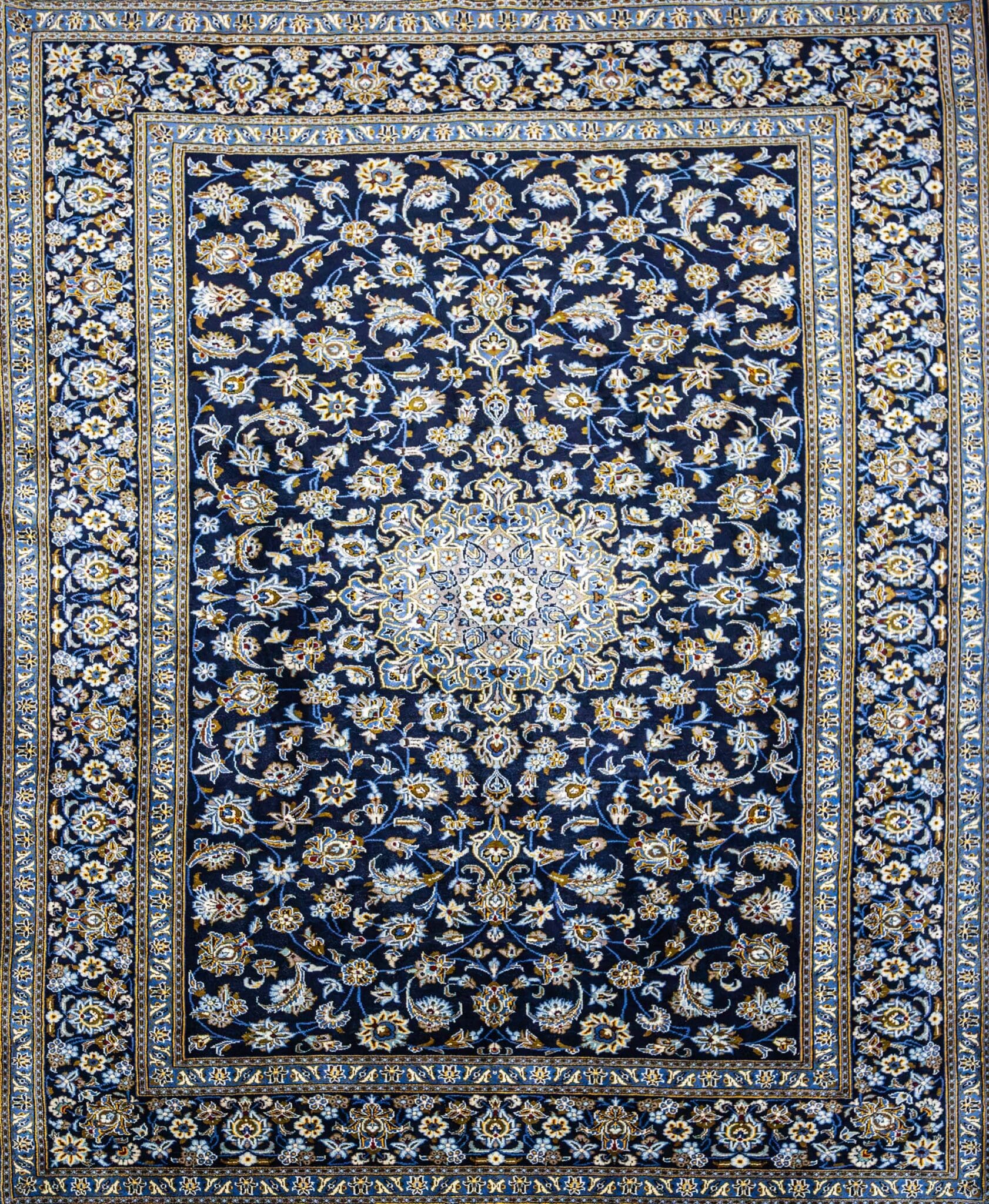NEU ORIGINAL 369×275cm Handgeknüpfter Kashan Perserteppich W1(#434)