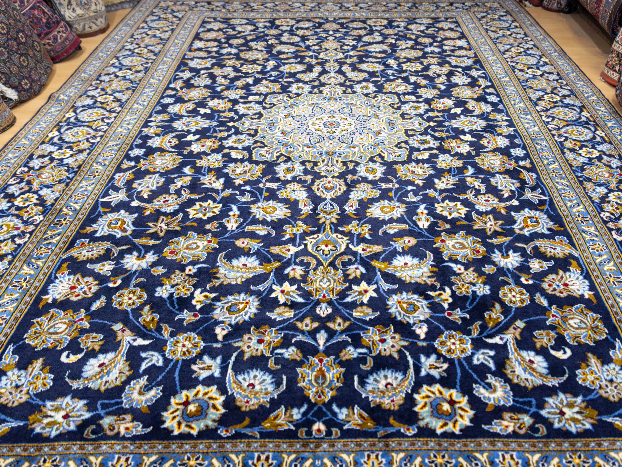 NEU ORIGINAL 369×275cm Handgeknüpfter Kashan Perserteppich W1(#434)