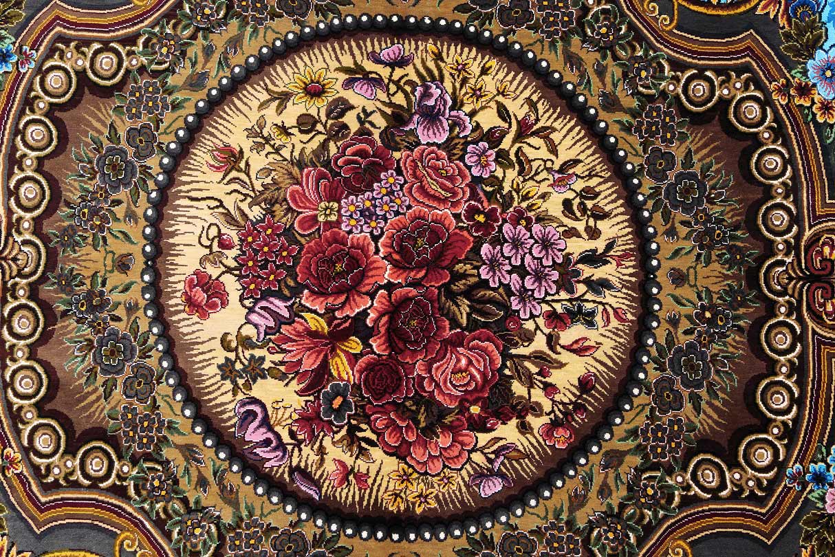 Ghom Qom Seidenteppich Erami Original 70 Raj signiert echt Hangeknüpft Iran 1 Mio plus Knoten pro Quadratmeter