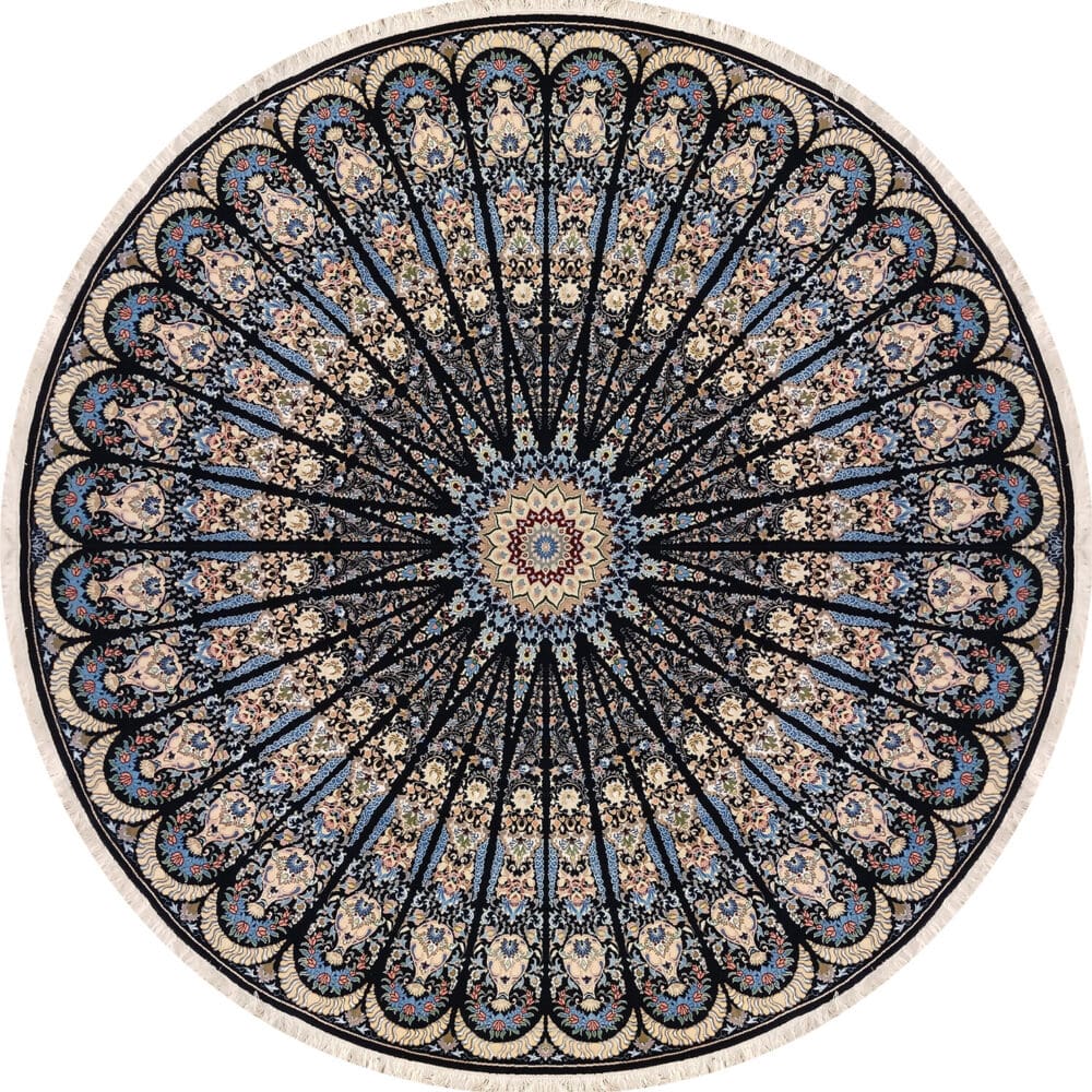 Perserteppich Nain 6La 255 x 255 cm Schurwolle & Seide handgeknüpft Habibian signiert H1