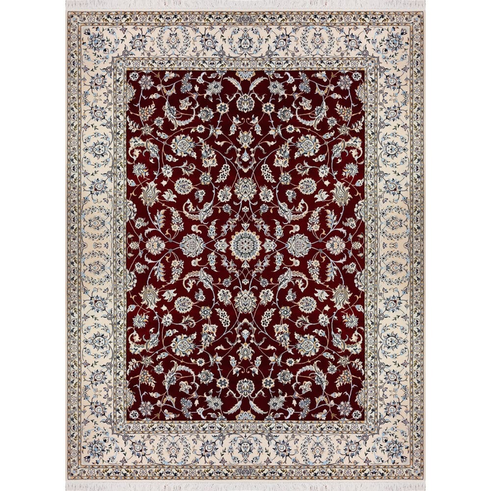 Perserteppich Nain 6La 286 x 207 cm Wolle & Seide handgeknüpft Habibian signiert