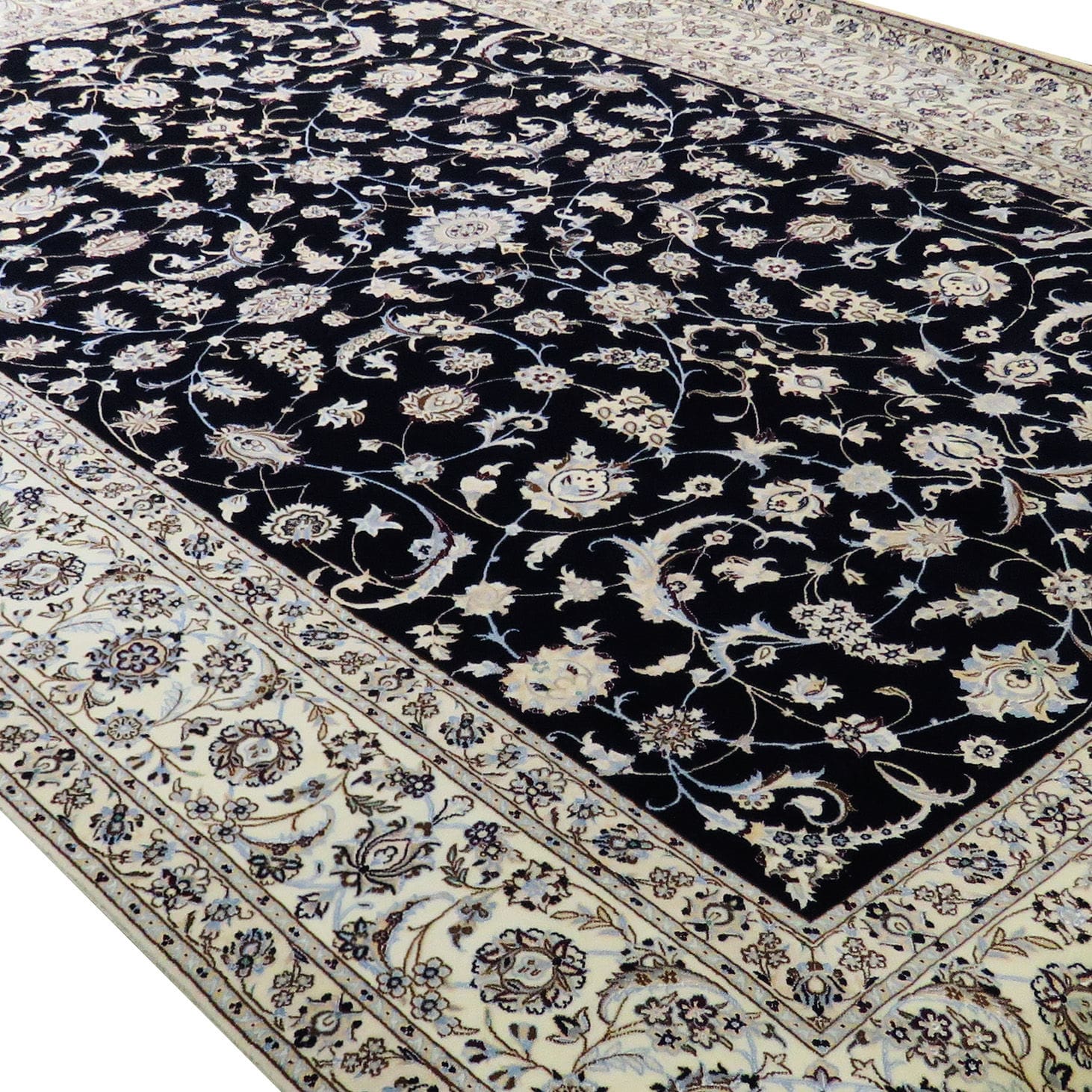 Perserteppich Nain 6La 60Raj 210 x 310 cm Wolle & Seide handgeknüpft H1
