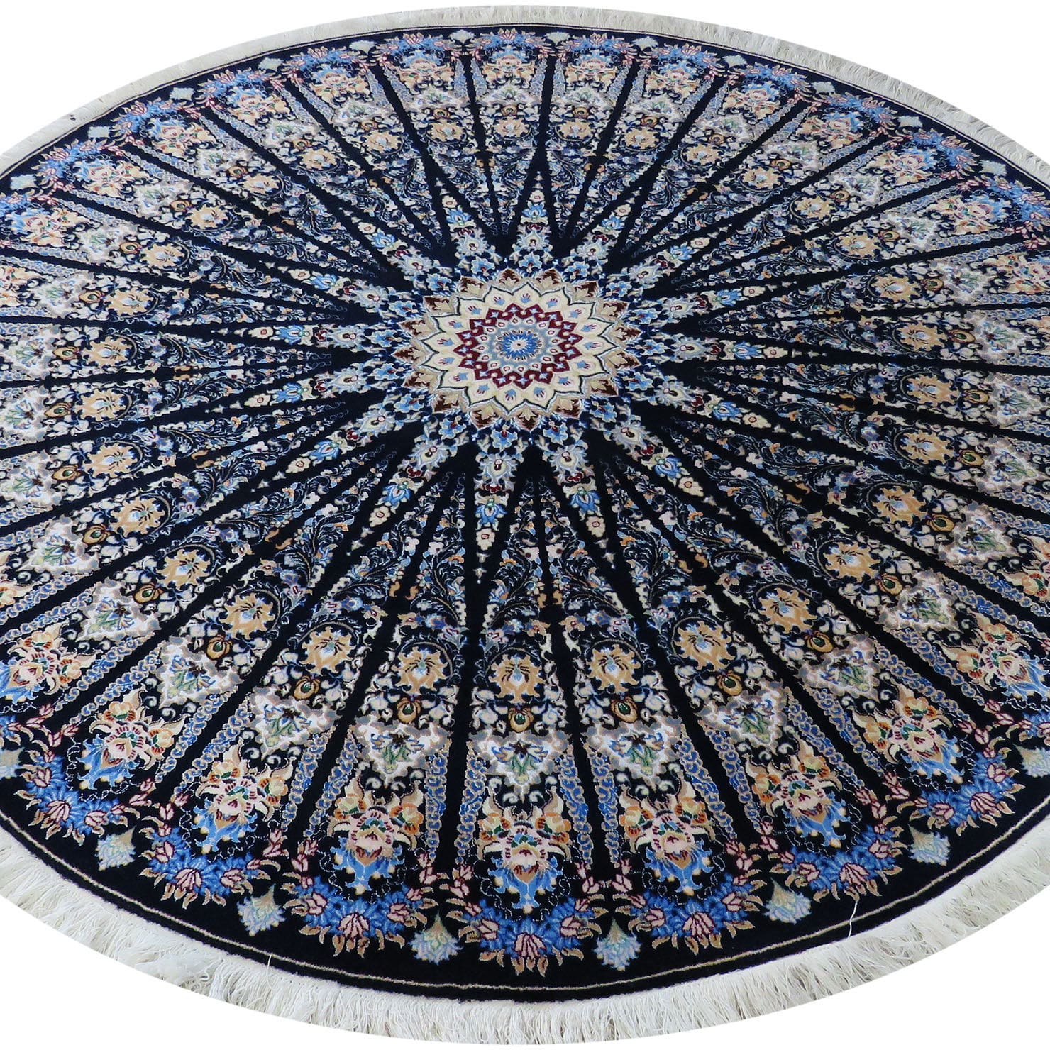 Perserteppich Nain 200 x 200 cm 6La 56Raj Korkwolle & Seide handgeknüpft Habibian signiert H1