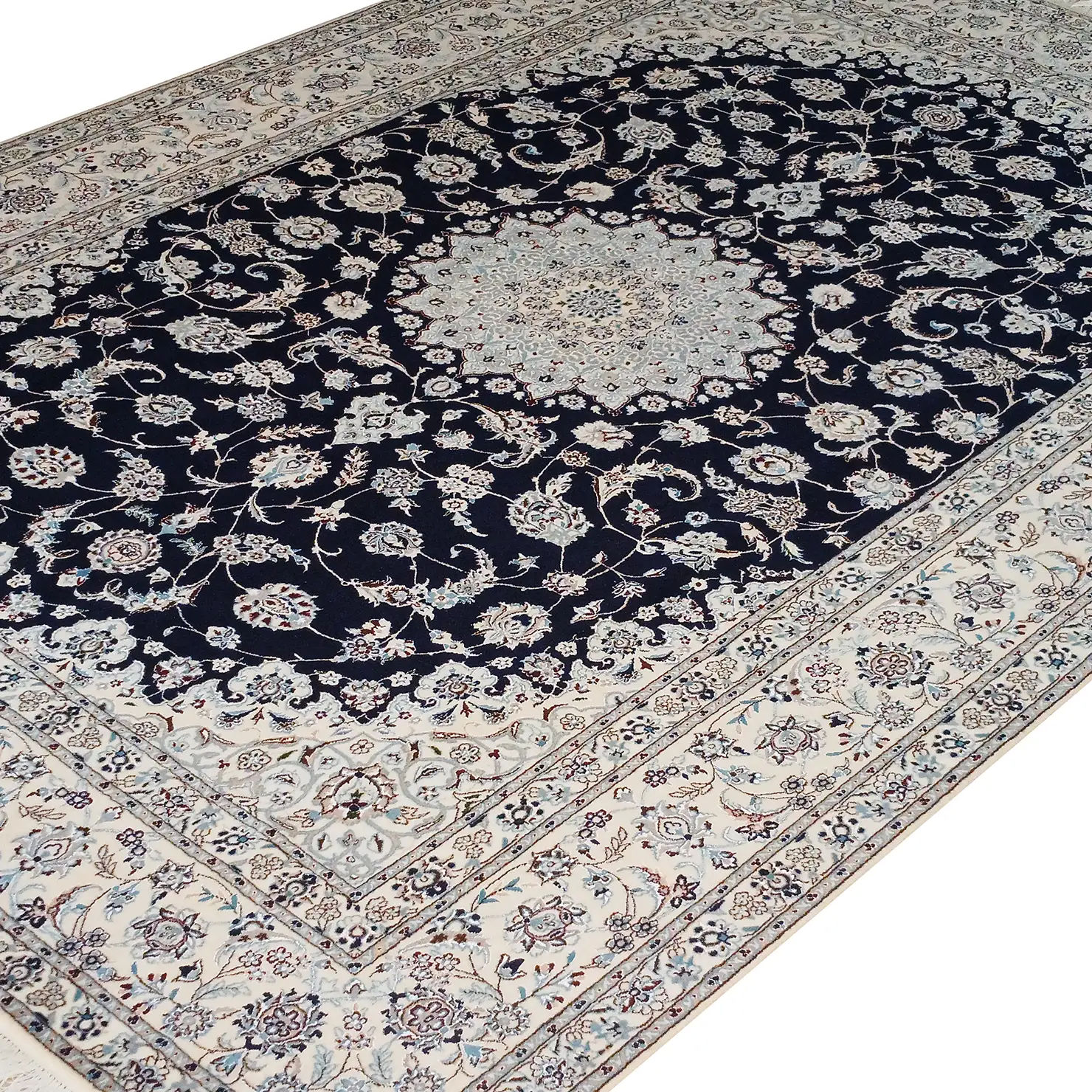 (Reserviert) Perserteppich Nain 6La 210 x 310 cm Schurwolle & Seide handgeknüpft